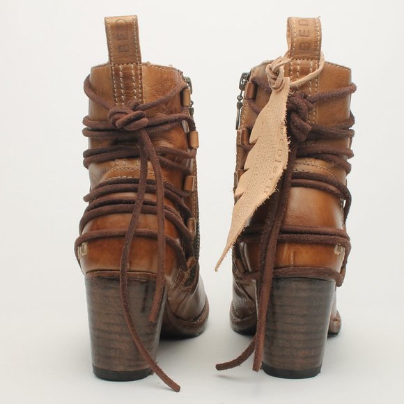 Bed Stu Cobbler Series Brown Leather boot back lace side Zipper Size US 7.5 NEW - Picture 9 of 16